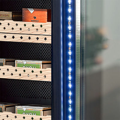 Exquisite Black Wood Cigar Cooler Humidor With Precision Climate Control